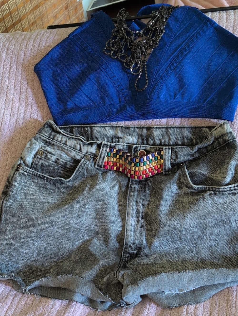90's Britannia Acid Stone Washed True Vintage Denim High Waist Festival Shorts